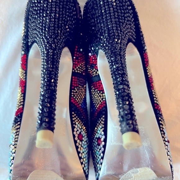 Mascotte “Linda 29” Rhinestone Studded Multicolored Platform 6” Heels Size 7.5 - Picture 9 of 13